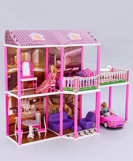 Toyzone My Splendid Doll House With Dolls Set of 134 Pieces- Multicolor